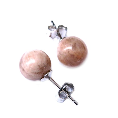 Ohrstecker mondstein abricot - mondstein,