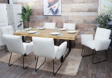 B-Ware 6er-Set Esszimmerstuhl MCW-K34, Küchenstuhl, Öko-Tex Bouclé Stoff weiß