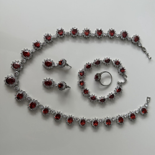 Schmuckset silberfarben mit