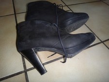 schwarze Paul Green Wildleder-Stiefeletten, Gr. 41