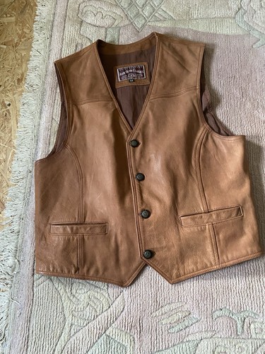 Herren echt leder weste braun - herren,