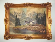 Bergbauernhof in den Alpen- Wolfgang Heinz UNGER(1929), Ölgemälde 70x0cm Unikat