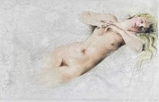 "Schlafende" Radierung von C. J. Bauer - aus dem Nachlass Hanfstaengl Verlag