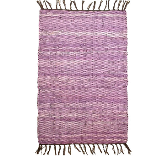 Leder flickenteppich lila - leder,