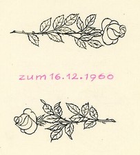 Briefumschlag Glückwunschkarte Hochzeitstag Rosen 1960