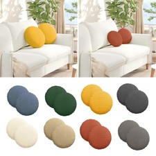 2er Set Sitzkissen Füllmaterial Cordstoff Rundes Kissen Dekokissen Sofakissen