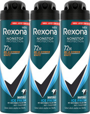3 x REXONA MEN Nonstop Protection Invisible Ice Fresh Antitranspirant Deo 150 ml