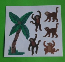 90er Sticker Fuzzy Sandylion Affen/Palme Rar/Selten