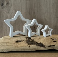 Deko Figuren-Set Aufsteller Sterne Stars Kunststein 3-Teilig *1