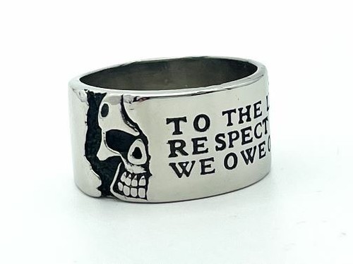Respect skull edelstahl ring - skull,
