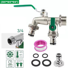 Doppel Wasserhahn Garten 1/2, 3/4 Zoll Anschluss Kugelhahn Messing Auslaufhahn 