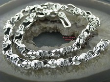 Silberkette Halskette Totenkopf Kette Gliederkette Skull necklace Silber 925