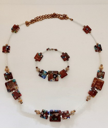 Murano glas schmuckset kette - murano,