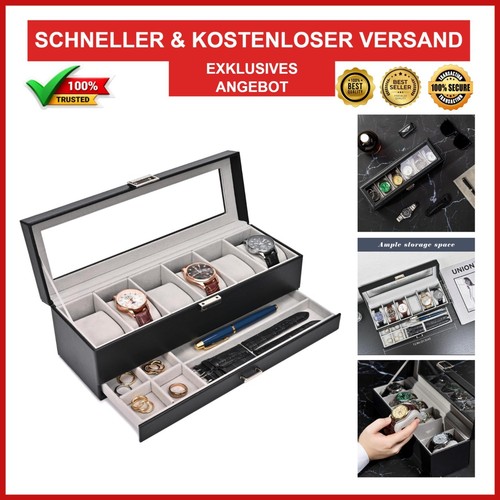 Procase uhrenbox fächer mit - uhrenbox,