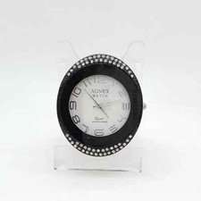 Damen Armbanduhr Schwarz mit Strass Steinchen gebraucht 20mm Stegbreite 280042