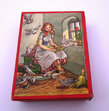 altes Würfel Puzzle -  Holzwürfel - Puzzle - Aschenputtel - Grimms Märchen
