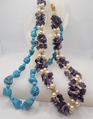 Hartsteine halsketten amethyst - halsketten,