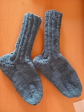 Socken handgestrickt mit Regia 6-fach Wolle Größe 24 / 25 rauchblau