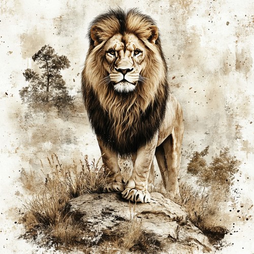 Wandbild löwe portrait - wandbild,
