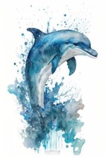 Wandbild: Abbildung Delphin in