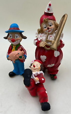 38/3 Clown Konvolut / aus Resin / 3 Stck. / hübsche Bemalung Vintage Dekoration