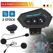 2 Stk. Motorrad Helm Headset Intercom Gegensprechanlage Bluetooth Kopfhörer