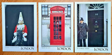 Postkarten 3x LONDON_Rote Telefonzelle_10 Downing Street_Horse Guards Parade_sgt