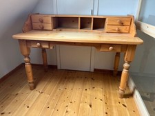 Schreibtisch Sekretär Kiefernholz - 140 breit, 70 tief, 78 hoch, Aufsatz 22 cm
