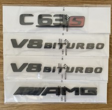 Komplett-Set für Mercedes C63s AMG V8 Biturbo Schriftzug-Embleme
