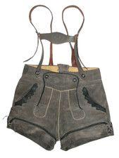 kurze Kinder- TRACHTEN- LEDERHOSE / Trachtenhose in grau ca. Gr. 158