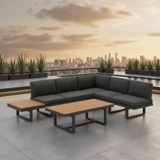 Sitzgruppe Aluminium Lounge Ecksofa mit Liegefunktion Essgruppe wetterfest