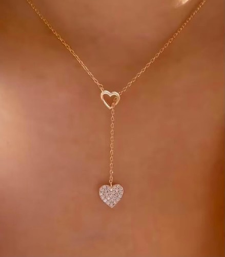 Kette herz gold mit strass - y,