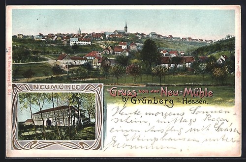 Ansichtskarte grünberg - ansichtskarte, /