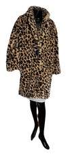 Leo Mantel Animalprint Leopard, S 34 36, NEU Pelz, Plüsch Kunstpelz