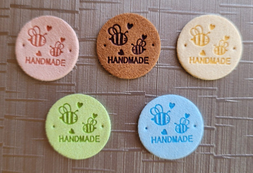 Leder label handmade - pu-leder,
