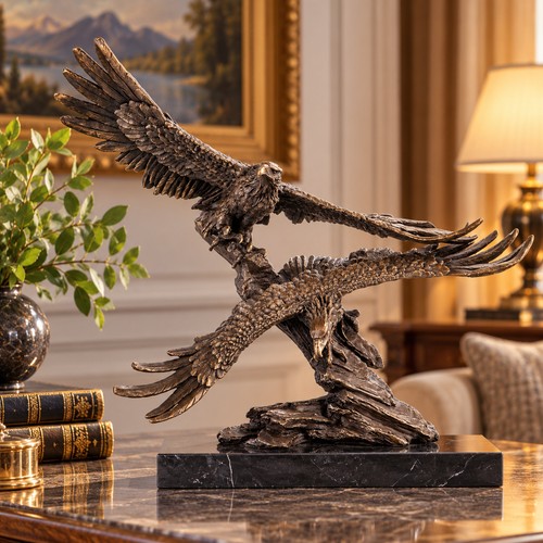 Bronze skulptur zwei adler - bronze,