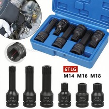 1/2" Schlagschrauber Vielzahn Steckschlüssel M14 M16 M18 Kraft-Steck Nuss Satz