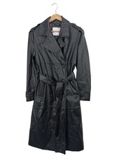 BERSHKA Kunstledermantel Damen Mantel Gr. DE 34 schwarz Glanz-Optik