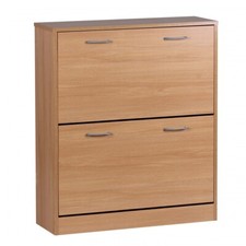 FineBuy Schuhschrank Buche Schuhkipper Schuhregal Schuhkommode Schuhe Buche