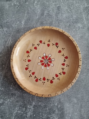Holzteller handbemalt mit - handbemalt,