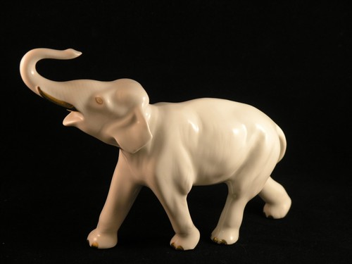 Porzellan elefant 50er 60er - porzellan-elefant,
