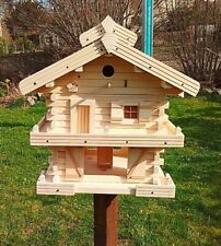 Vogelhaus, Luxus Vogelhaus XXL, mit 2 Nistkästen, Futtersilo