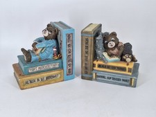 2 Buchstützen Bären sitzend Figur Bär Buchstütze 4kg 14cm