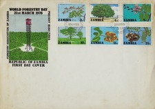 Sambia FDC Brief Welt Wald Tag am 22. 3. 1976 MiF