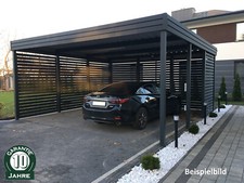 Stahlcarport Garage Schuppen Überdachung Doppel Carport Singlecarport Holz-Optik