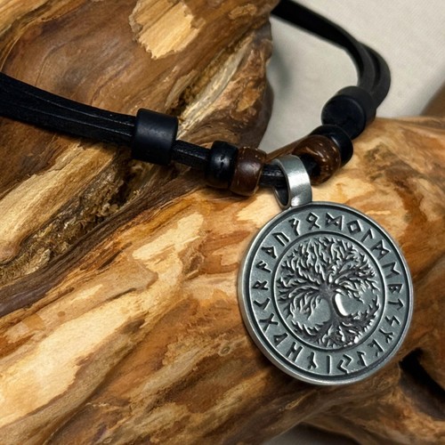 Lederhalskette yggdrasil - lederhalskette,