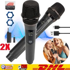 Wireless Microphone Set 2PCS Kabelloser Systemverbund Mikrofone Receiver NEU