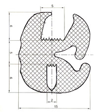 MB Trac Scheibengummi vorne unten + kleine Seitenscheiben 5/2 mm  KP 4