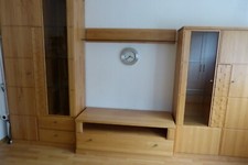 Wohnwand Erle Vollholz gebraucht, Softclose Schubladen,  2 Schränke, 1 TV-Board 
