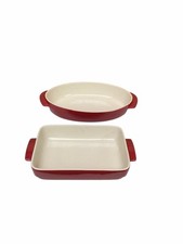 Auflaufform Roaster Bratform Set 2,5/1,7l Rechteckig/Oval Steinzeug Glasiert 2 x